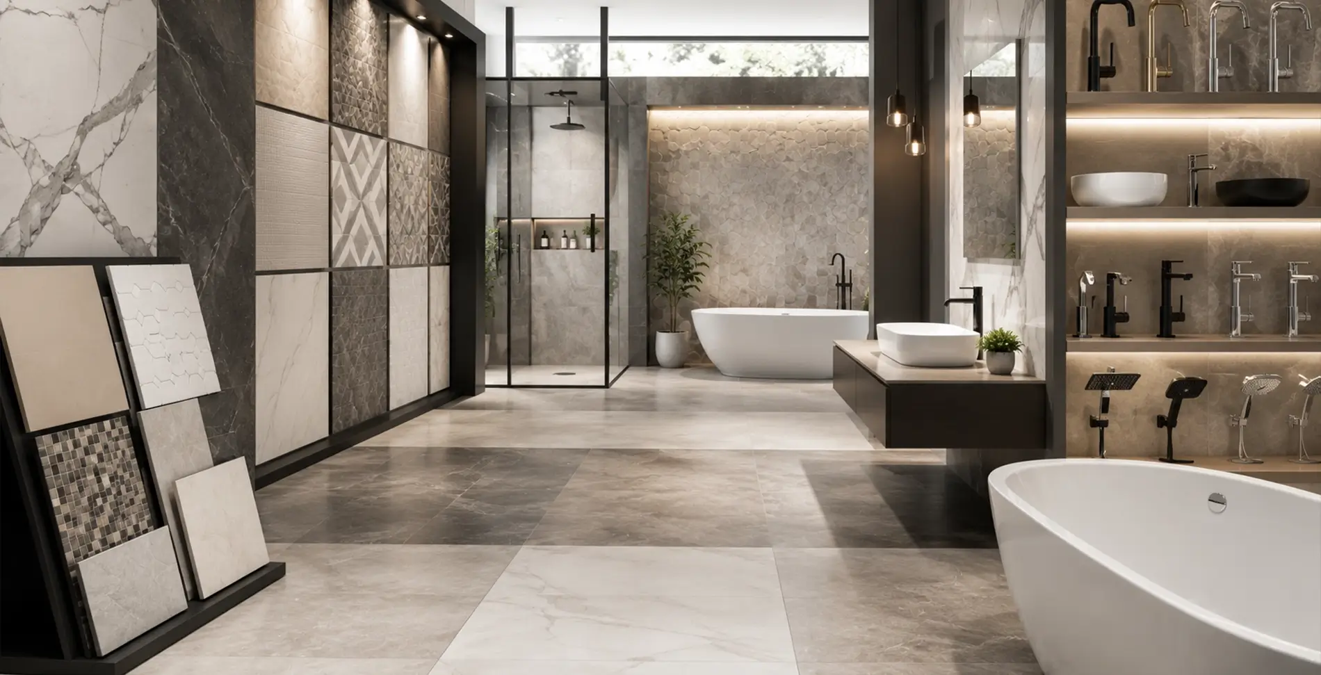 Tiles, Faucets, Showers and Bathtubs